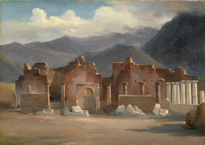 Achille-Etna Michallon, The Forum at Pompeii, 1819, oil on paper. National Gallery of Art, Washington