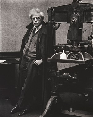 Paul Strand, Alfred Stieglitz at His Press, New York, c. 1920, printed early to mid-1980s