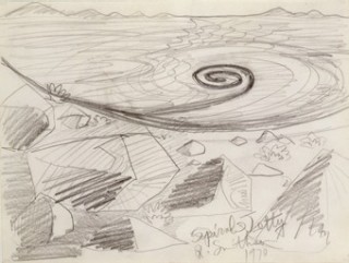 Robert Smithson, American, 1938-1973, Spiral Jetty, 1970 crayon on paper Collection of Virginia Dwan Photo: Joshua Nefsky