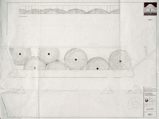 Andy Goldsworthy, Working Drawing for Roof, 2004, pencil on paper. Courtesy of the artist and Galerie Lelong